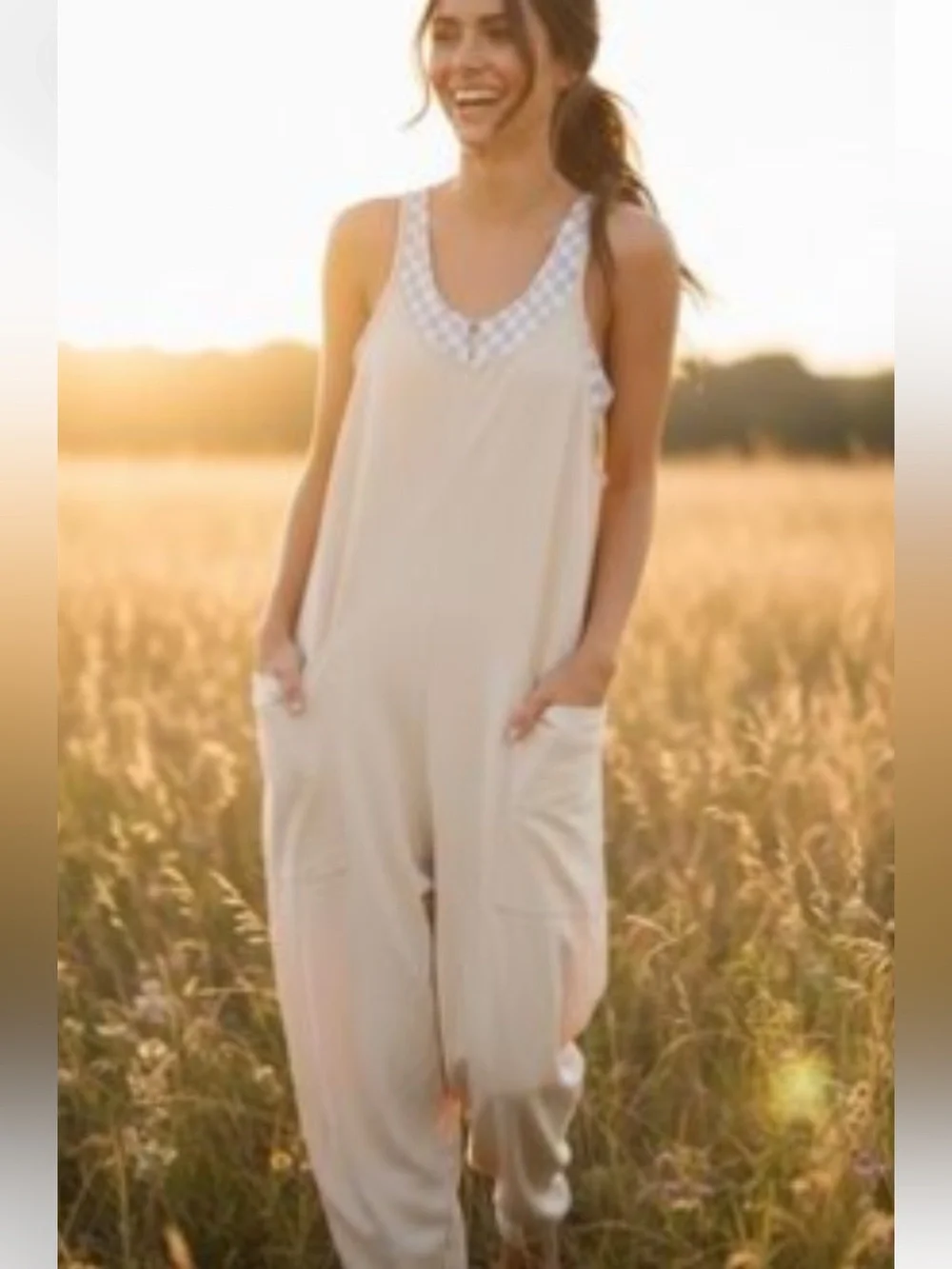 Free People Hot Shot Onsie Drop-Crotch Cotton Jumpsuit - Picture 3 of 16
